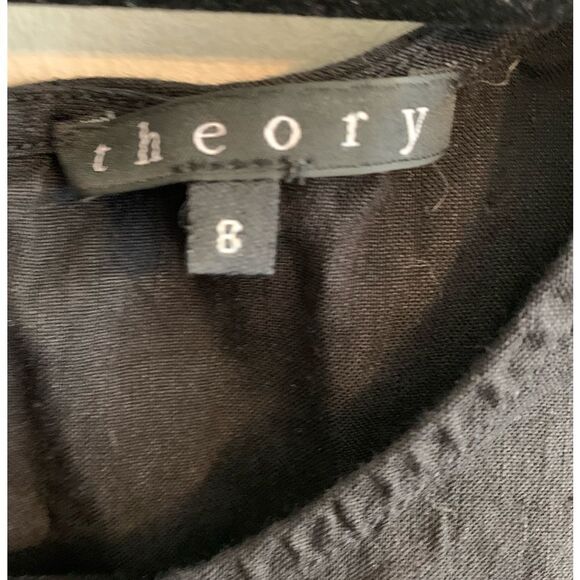 Theory Black Linen Blend Shift Dress size 8 - Picture 4 of 10